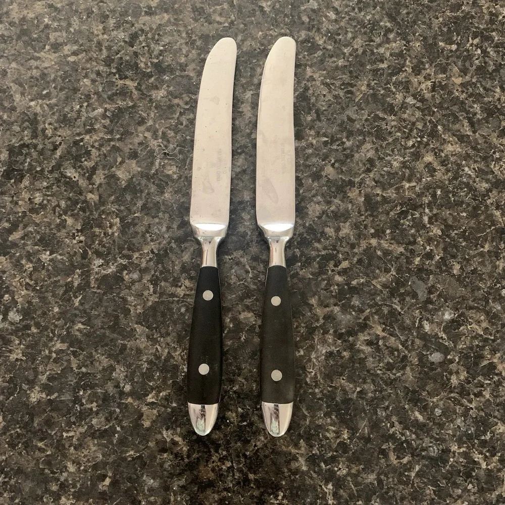 Hampton Silversmiths BISTRO BLACK Butter Knives Lot Set of 2 Stainless